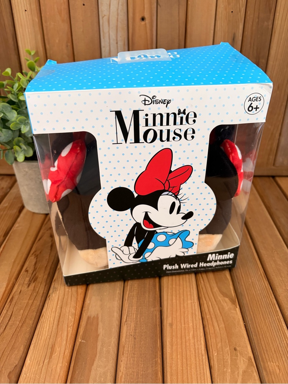 Disney Minnie Mouse Plush Wired Headphones - NIB